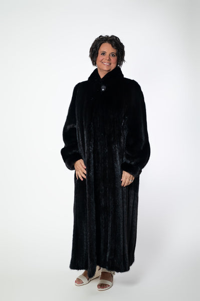 Rippe's Furs Full Length Shawl Collar SAGA Mink Fur Coat - Ranch