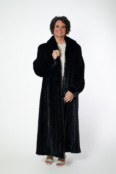 Rippe's Furs Full Length Shawl Collar SAGA Mink Fur Coat - Ranch