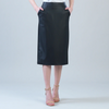 Image of Clara Sunwoo Liquid Leather Midi Skirt - Black