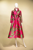 Image of Samuel Dong Floral Brocade A-Line Dress - Bougainvillea Green