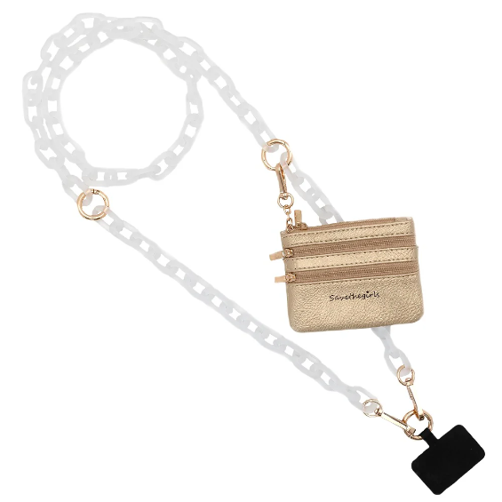 Save The Girls Clip & Go Ice Chain with Zippered Pouch - White