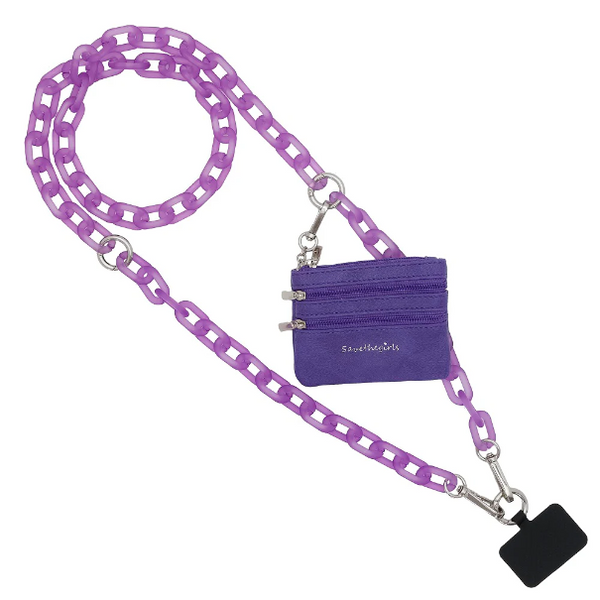 Save The Girls Clip & Go Ice Chain with Zippered Pouch - Purple