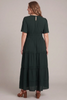Image of She+Sky Clothing Plus Size Short Sleeve Surplice Bodice Tiered Maxi Dress - Sea Green
