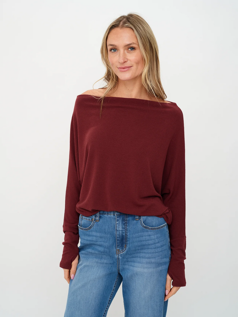 Six Fifty Anywhere Top - Burgundy