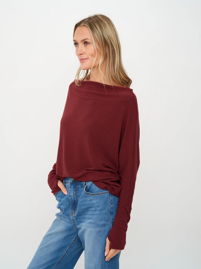 Six Fifty Anywhere Top - Burgundy