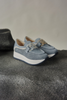 Image of Softwaves Calyn Slip On Leather Platform Sneaker - Glacial Blue