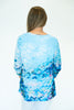 Image of Steven Guy Crossover Front Hem Abstract Print Top - Blue/Multicolor
