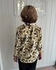 Image of Steven Guy Abstract Print Long Sleeve V-Neck Blouse - Multicolor