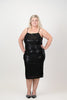 Image of Steven Guy Sleeveless Sequin Sheath Dress - Black