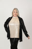 Image of Steven Guy Open Front Sequin Cardigan - Black