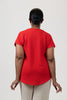 Image of Steven Guy Cuffed Sleeve Airflow Top - Red
