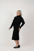 Image of Steven Guy Turtleneck Sweater Knit Midi Dress - Black
