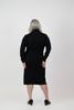 Image of Steven Guy Turtleneck Sweater Knit Midi Dress - Black