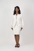Image of Steven Guy Metallic Tweed Two Piece Skirt Suit - Cream/Gold