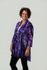 Image of Steven Guy Open Front Abstract Print Cardigan - Purple/Black
