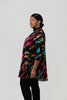 Image of Steven Guy Open Front Abstract Print Cardigan - Black/Rainbow