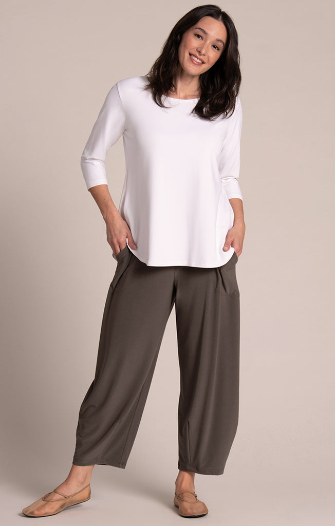 Sympli Narrow Lantern Pant - Tapenade