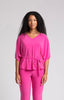 Image of Sympli Slouchy V-Neck Top with Tie - Peony