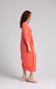 Image of Sympli Drama Dress 3/4 Sleeve - Coral