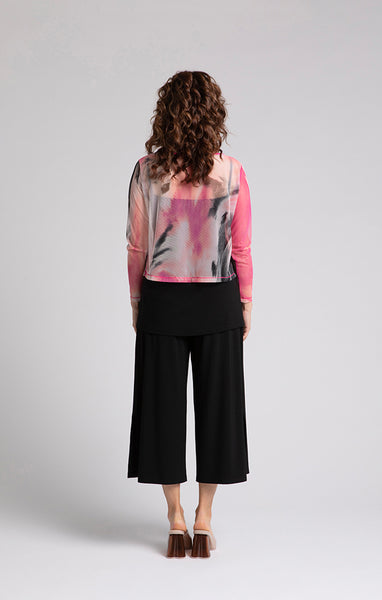 Sympli Mesh Go To Cropped T - Marble Print