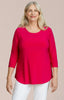 Image of Sympli Go To Classic T 3/4 Sleeve Plus Size - Hot Pink