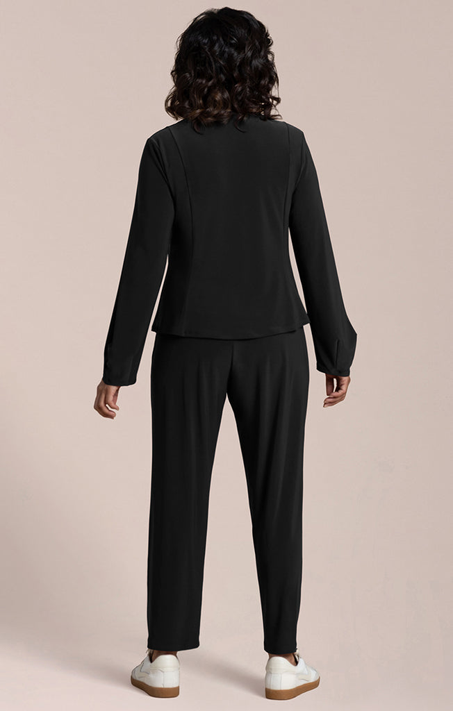 Sympli Fit & Flare Lantern Top - Black
