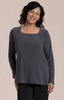 Image of Sympli Soft Square Neck Top 3/4 Sleeve Plus Size - Black Pearl