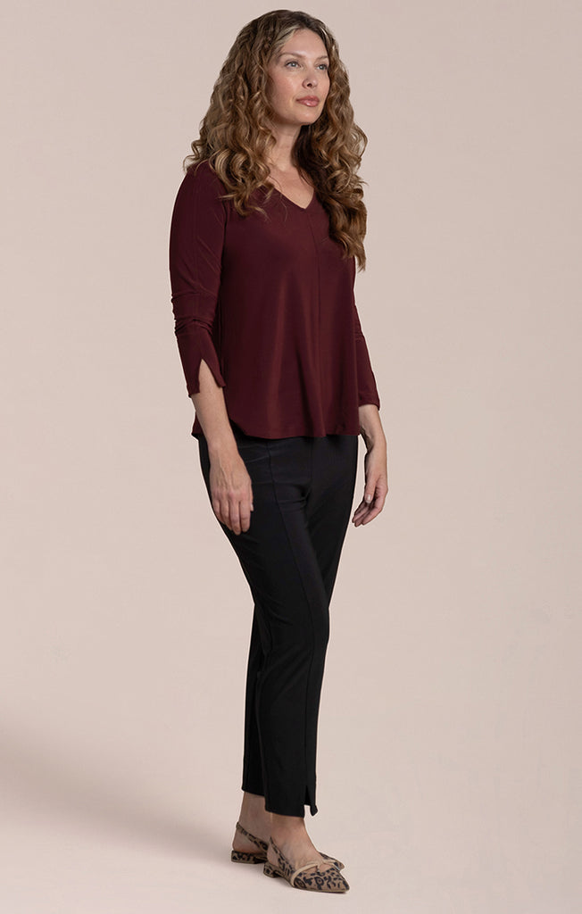 Sympli Suitable Split Sleeve Top - Melange Varsity