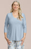 Image of Sympli Go To Soft V-Neck Top - Stone Blue