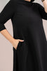 Image of Sympli Soffio Crepe Trapeze Dress - Black