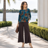 Image of Clara Sunwoo Autumn Foliage Sweater - Turquoise/Brown