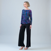 Image of Clara Sunwoo Abstract Print Gathered Side Top - Multicolor