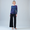 Image of Clara Sunwoo Abstract Print Gathered Side Top - Multicolor