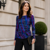 Image of Clara Sunwoo Abstract Print Gathered Side Top - Multicolor