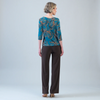 Image of Clara Sunwoo Botanical Print Round Neck Top - Turquoise/Brown