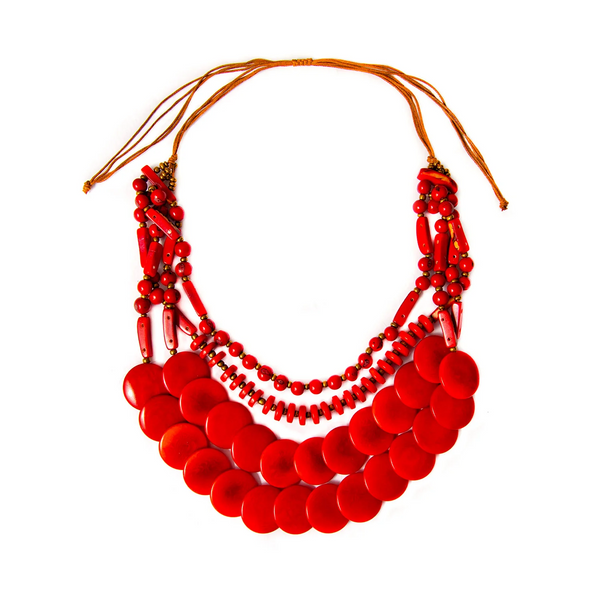 Tagua by Soraya Cedeno Aracely Necklace - Red