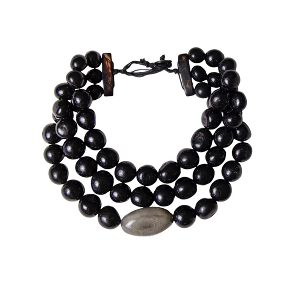 Tagua by Soraya Cedeno Jolene Necklace - Onyx/Charcoal