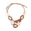 Image of Tagua by Soraya Cedeno Lexie Necklace and Earring Set - Cafe con Leche/Ivory