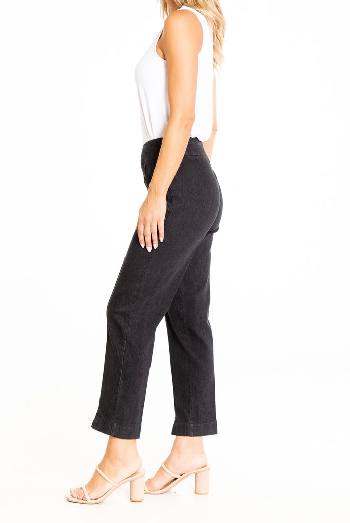 Thin Her Tummy Control Ankle Slit Pant - Black