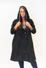 Image of UbU Reversible Hooded Button Front Parisian Raincoat - Black Pearl/Black *Take an Extra 20% Off*