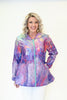 Image of UbU Zip Front Wide Collar Rain Jacket - Purple/Multicolor *Take an Extra 20% Off*