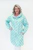 Image of UbU Reversible Button Front Hooded Parisian Raincoat - Mint White Dot/White *Take an Extra 20% Off*