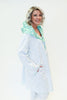 Image of UbU Reversible Button Front Hooded Parisian Raincoat - Mint White Dot/White *Take an Extra 20% Off*