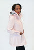 Image of UbU Zip Front Contrast Trim Slicker Raincoat with Hidden Hood - Blush *Take an Extra 20% Off*