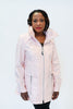 Image of UbU Zip Front Contrast Trim Slicker Raincoat with Hidden Hood - Blush *Take an Extra 20% Off*