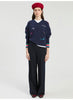 Image of Vilagallo Palabras Embroidered Wool Sweater - Navy Multi