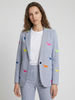 Image of Vilagallo Hannah Dachshund Embroidery Blazer - Blue/Multicolor
