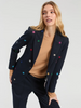 Image of Vilagallo Heather Star Embroidery Denim Blazer - Navy