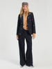 Image of Vilagallo Heather Star Embroidery Denim Blazer - Navy