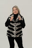 Image of Volare Chinchilla-Dyed Chevron Rex Rabbit Fur Vest - Black/White
